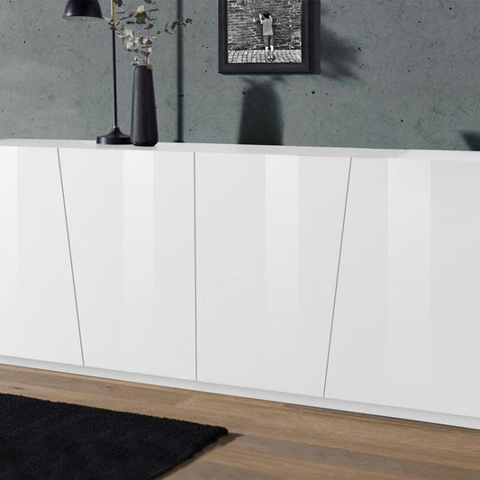 Geometric Panelling Wooden Sideboard
