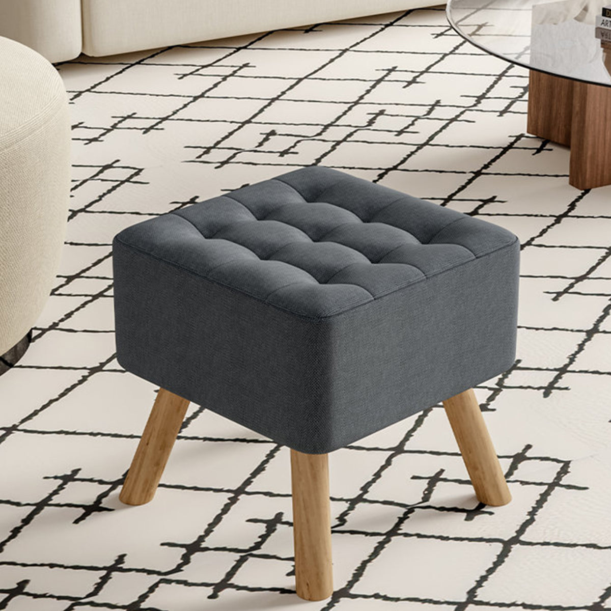 Germain Tufted Footstool Ottoman