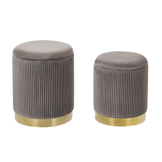 Gold Bottom Velvet Dressing Table Stool Set With Storage