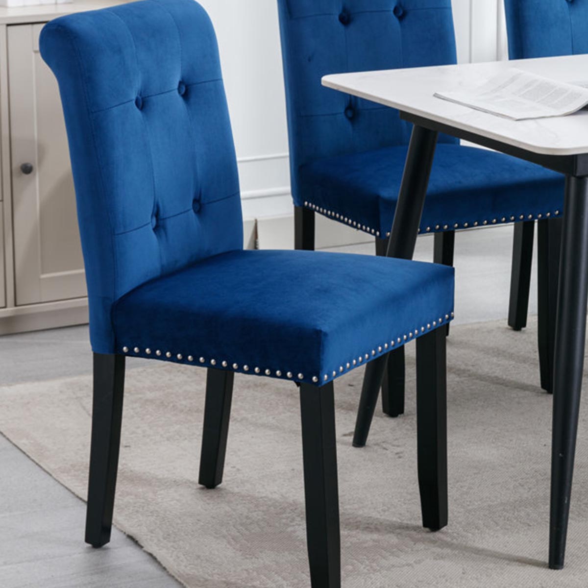 Tufted Velvet Upholstered Side Chair