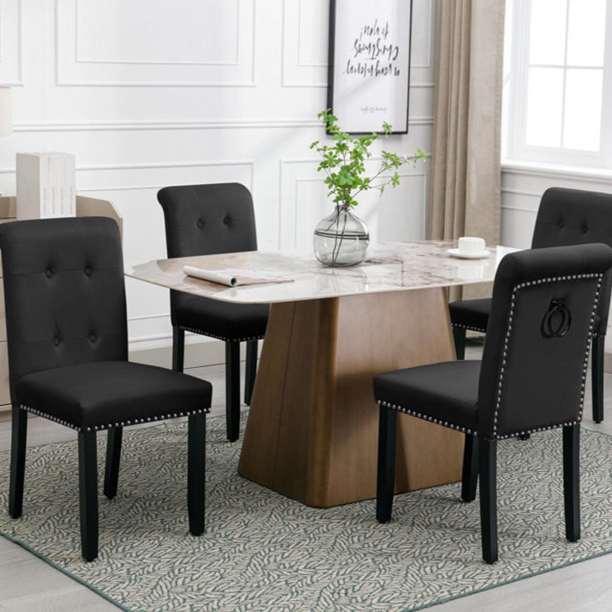 Tufted Velvet Upholstered Side Chair