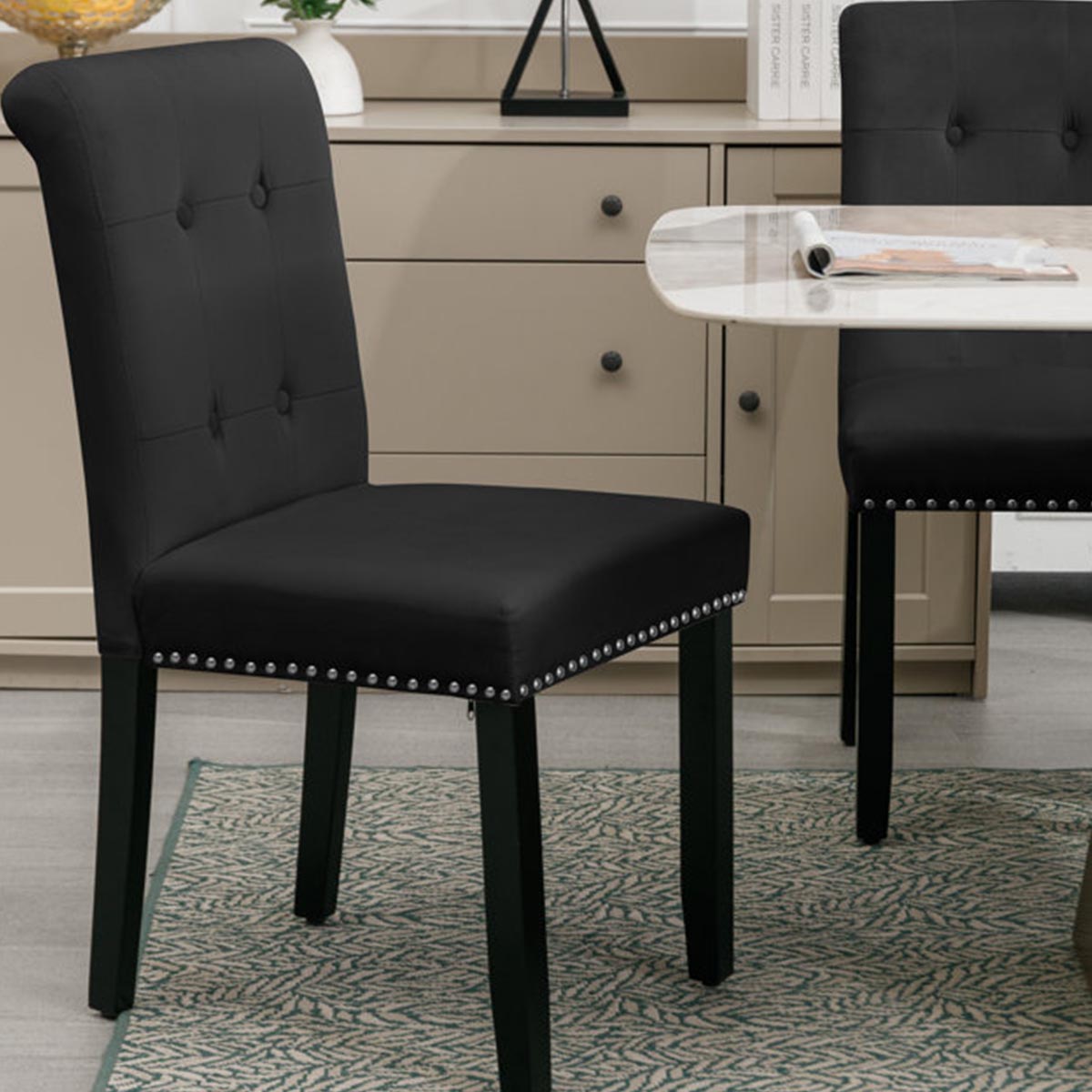 Tufted Velvet Upholstered Side Chair