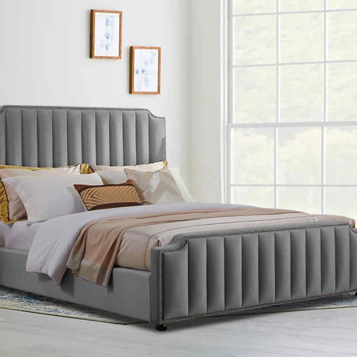 Klara Double Bed Plush Velvet