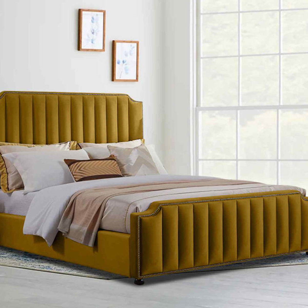 Klara Double Bed Plush Velvet