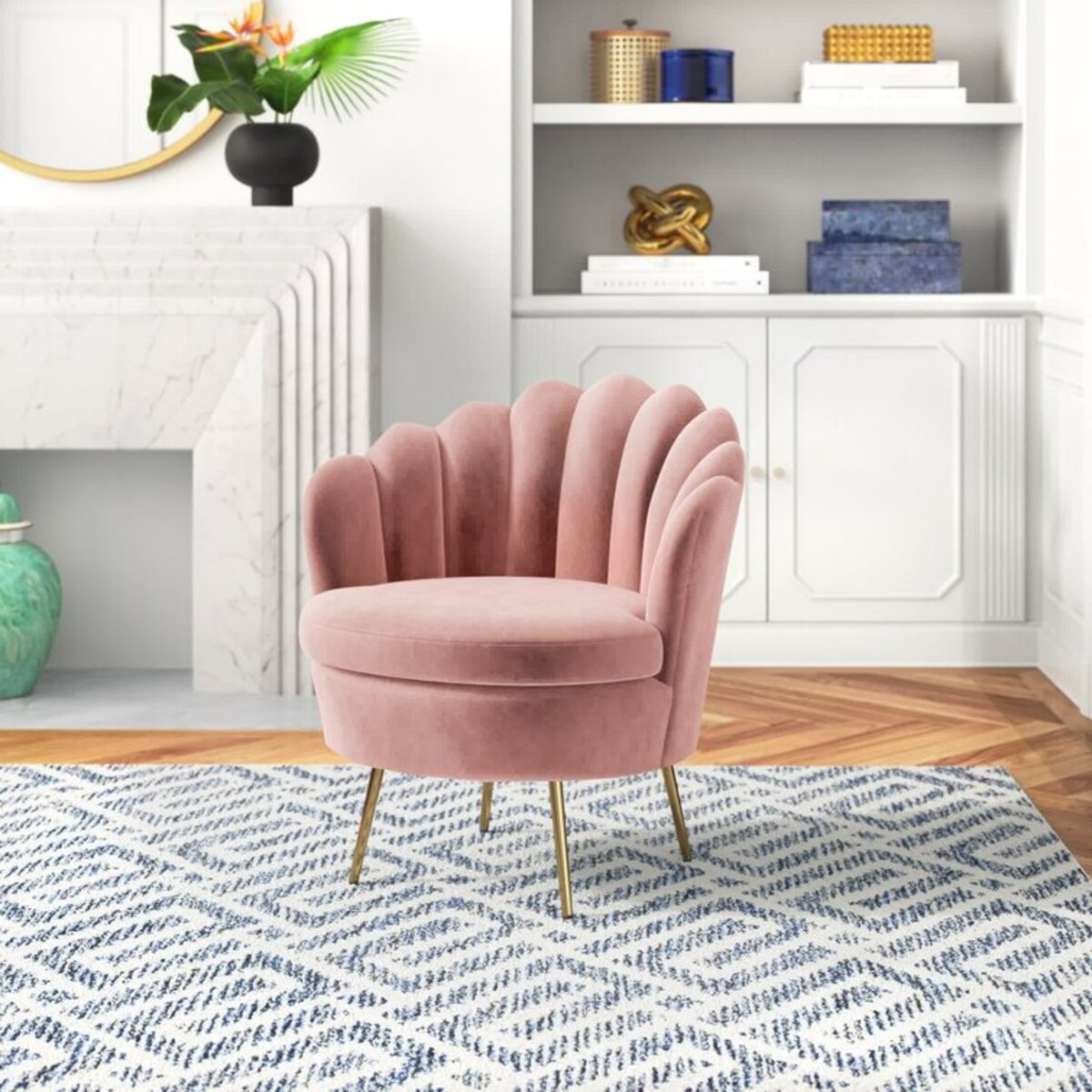 Leaf Velvet Barrel Chair
