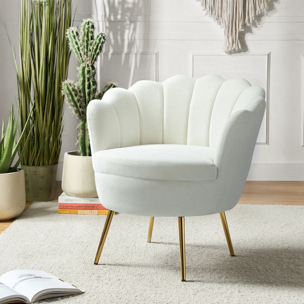 Leaf Velvet Barrel Chair