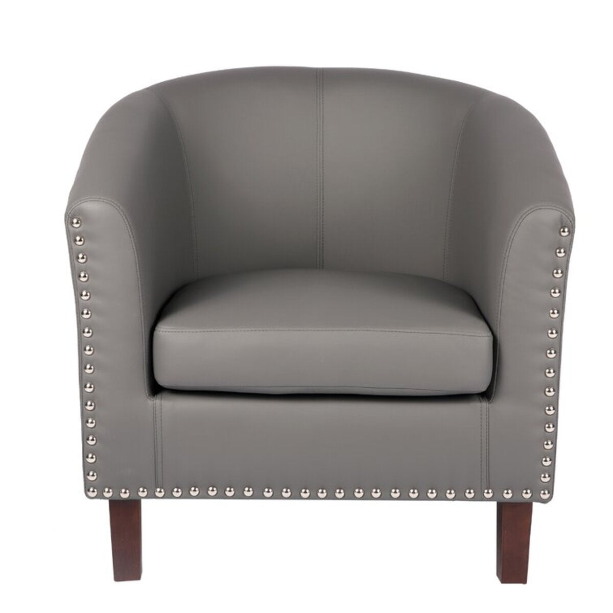 Leather Faux Barrel Chair