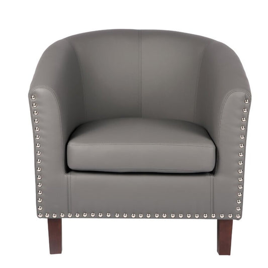 Leather Faux Barrel Chair