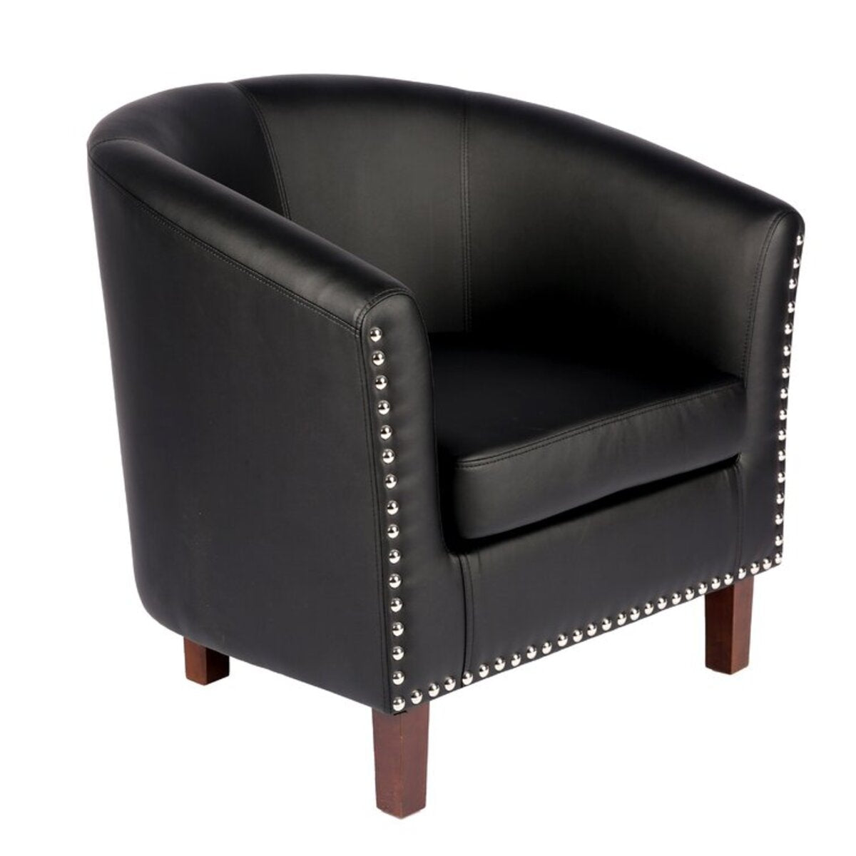 Leather Faux Barrel Chair
