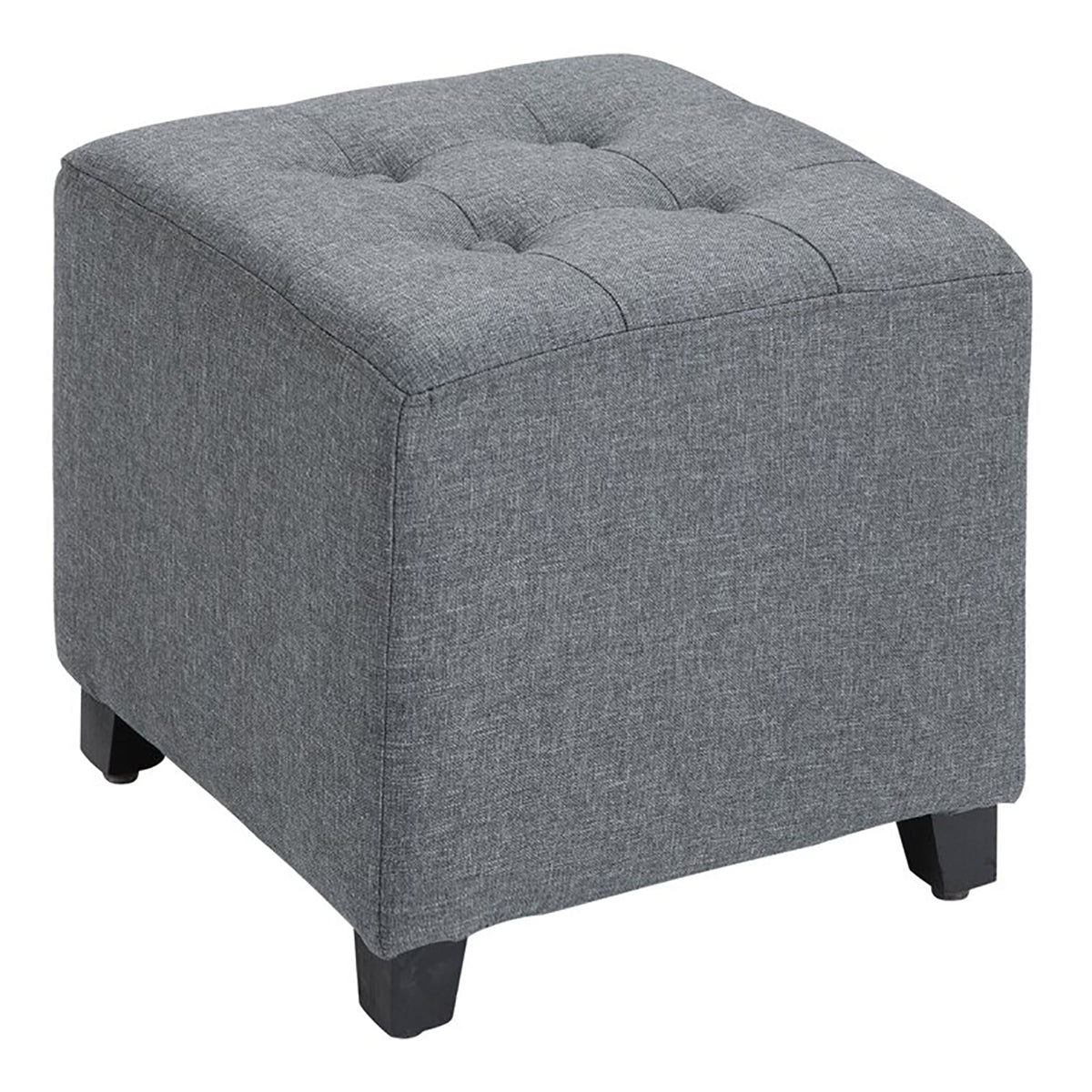 Wide Tufted Square Footstool Ottoman
