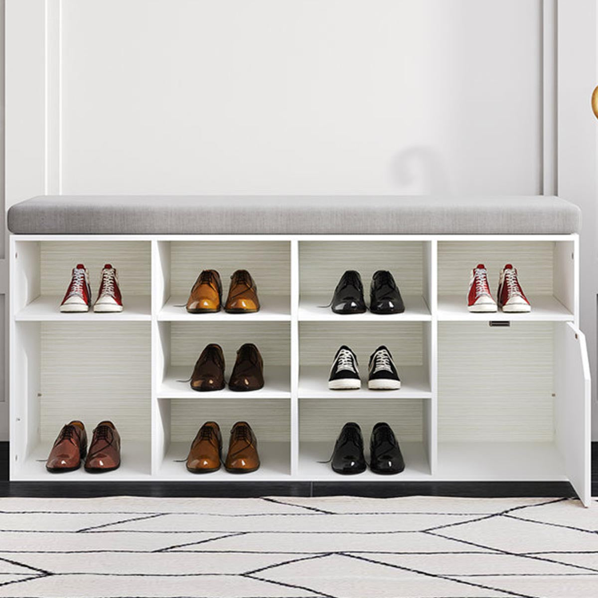 Lewan Wood Shoe Storage Bench