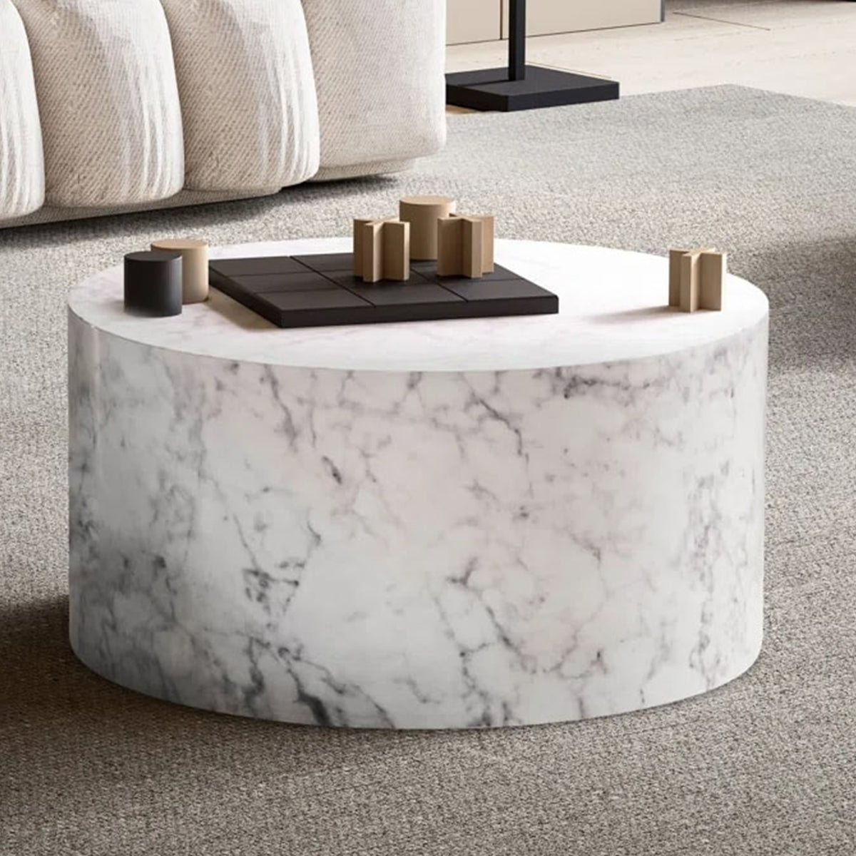 Marble Design Wooden Coffee Table