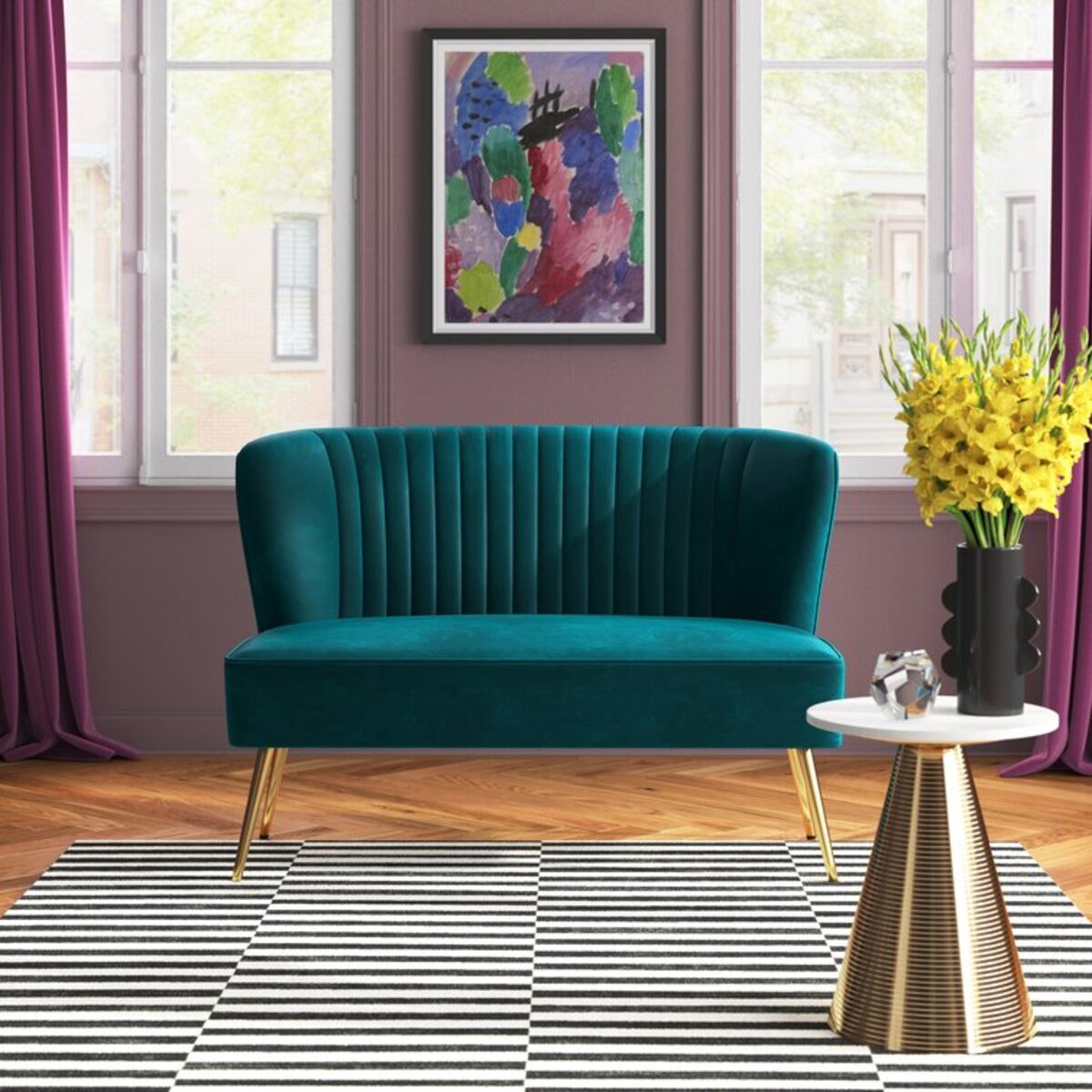 Modern 2 Seater Velvet sofa