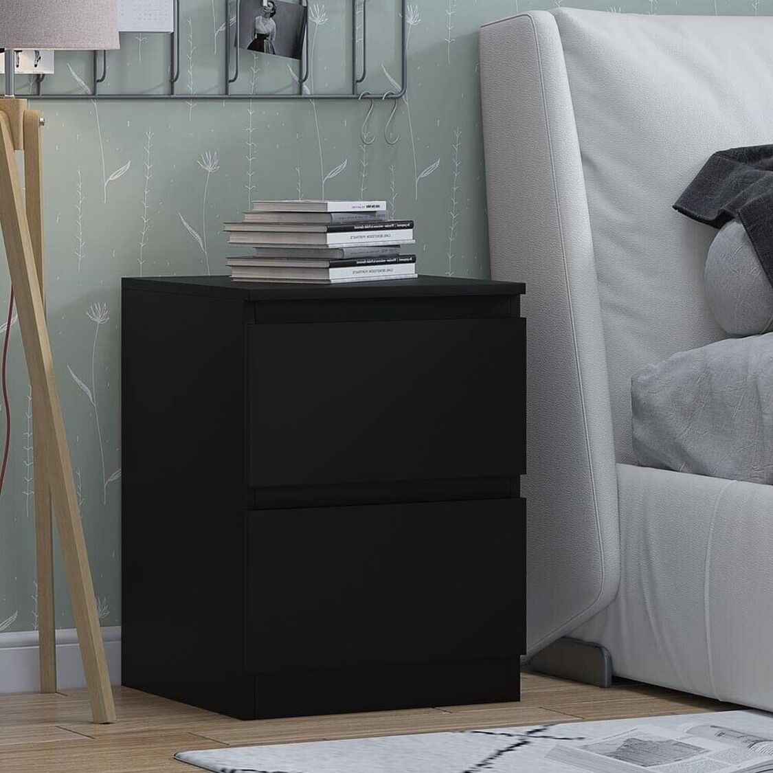 Modern Black Bed Side Table