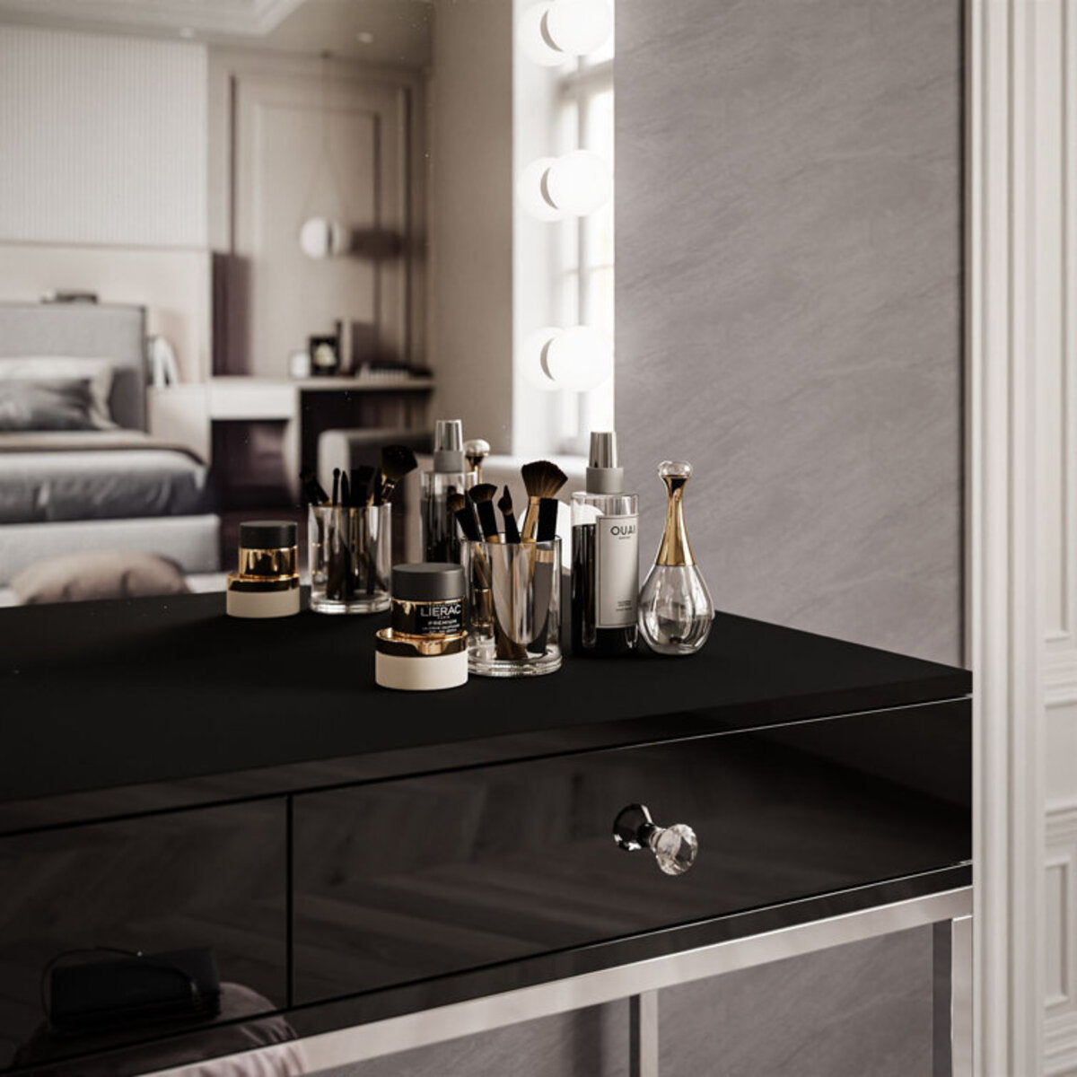 Two Drawer Dressing Table With Mirror