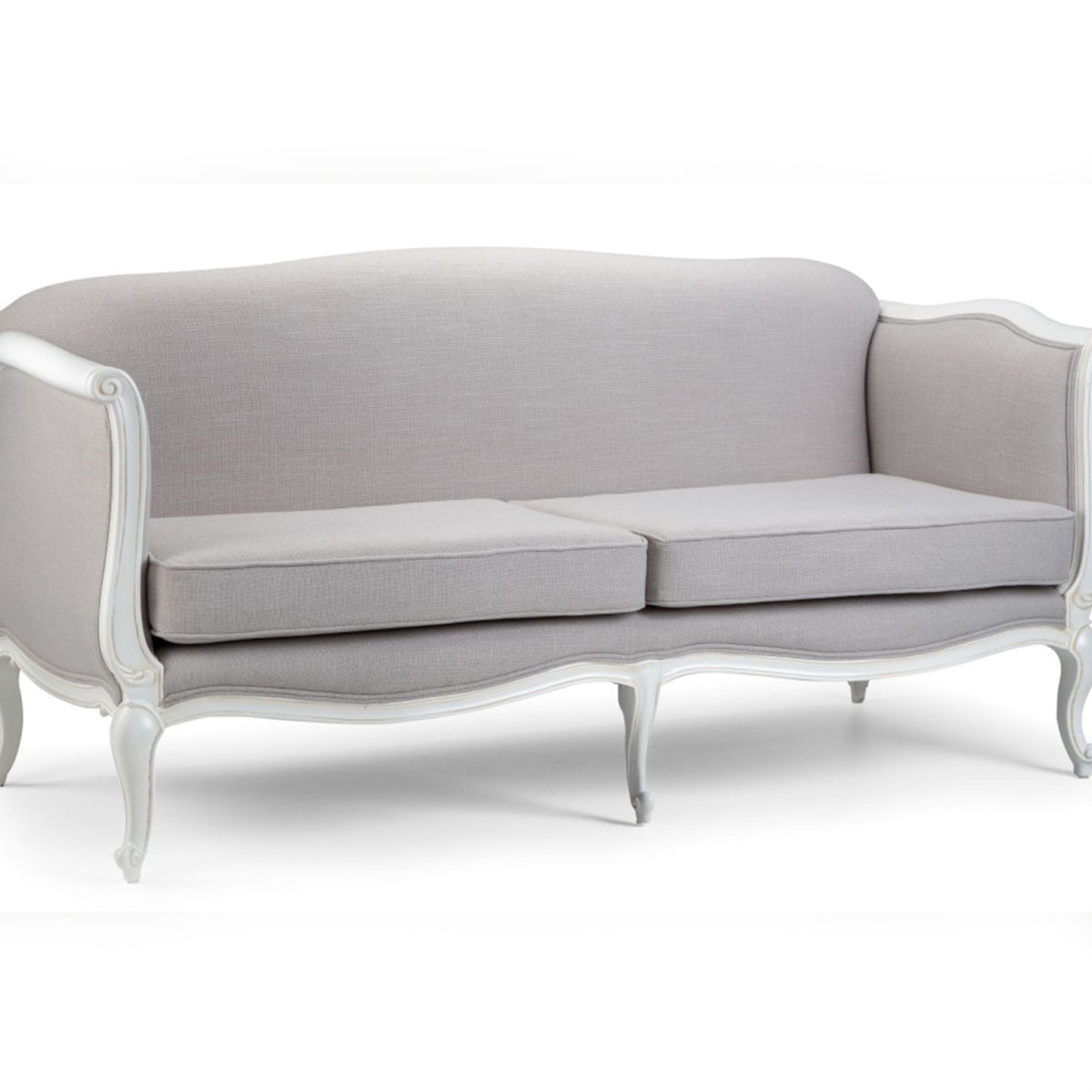 Modern White Linen Sofa