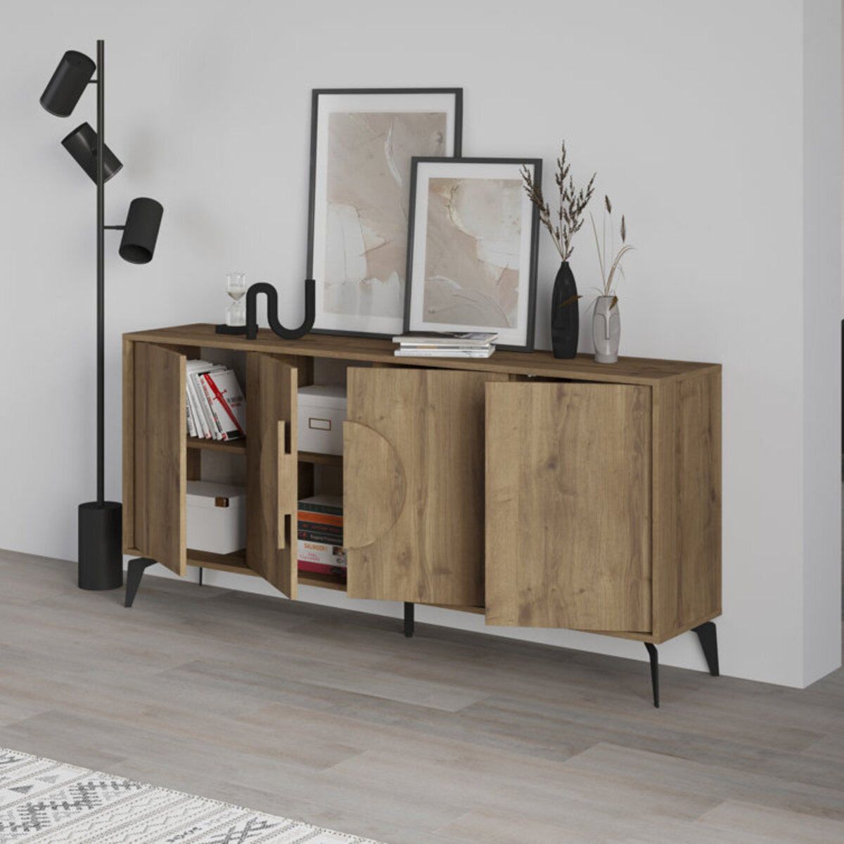 Natural Wooden Finish Sideboard