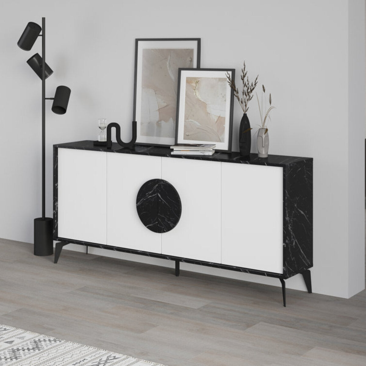 Natural Wooden Finish Sideboard