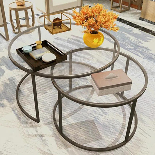 Nesting Coffee Tables With Metal Frames
