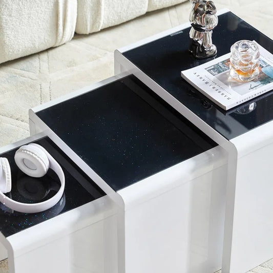 Nesting Coffee Tables with Glass Tops