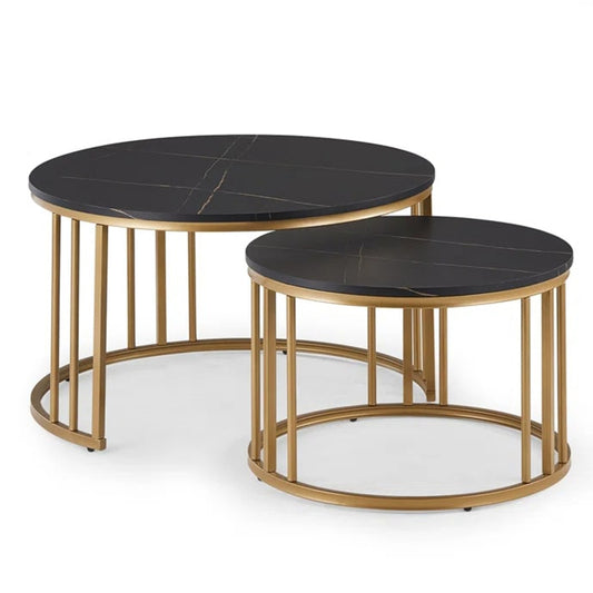 Nesting Coffee Tables with Glossy Wooden Top