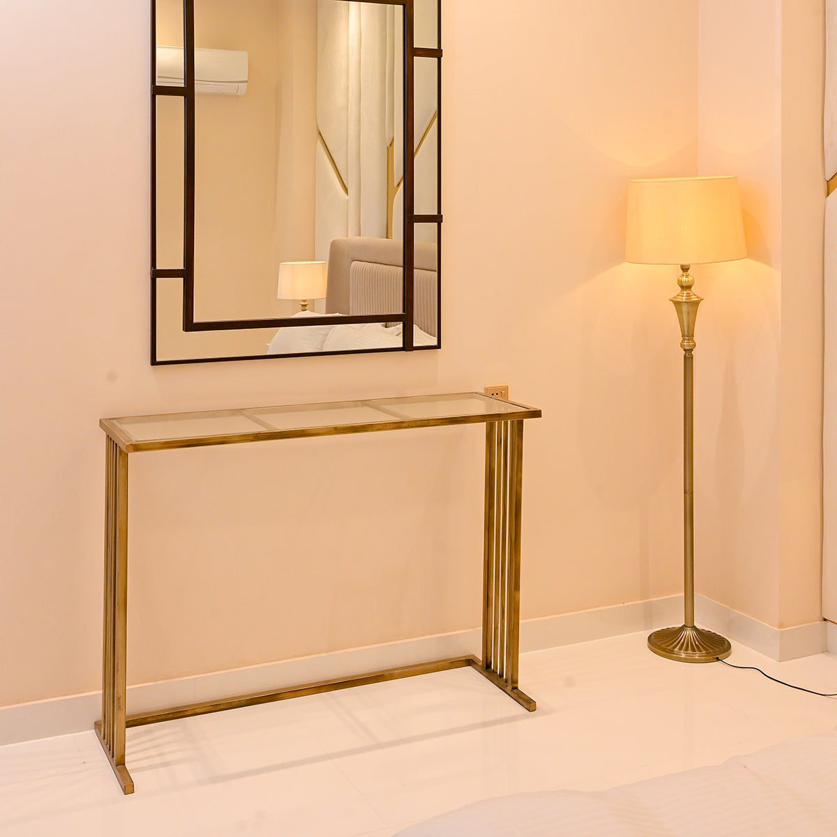 Glass Top Console Table