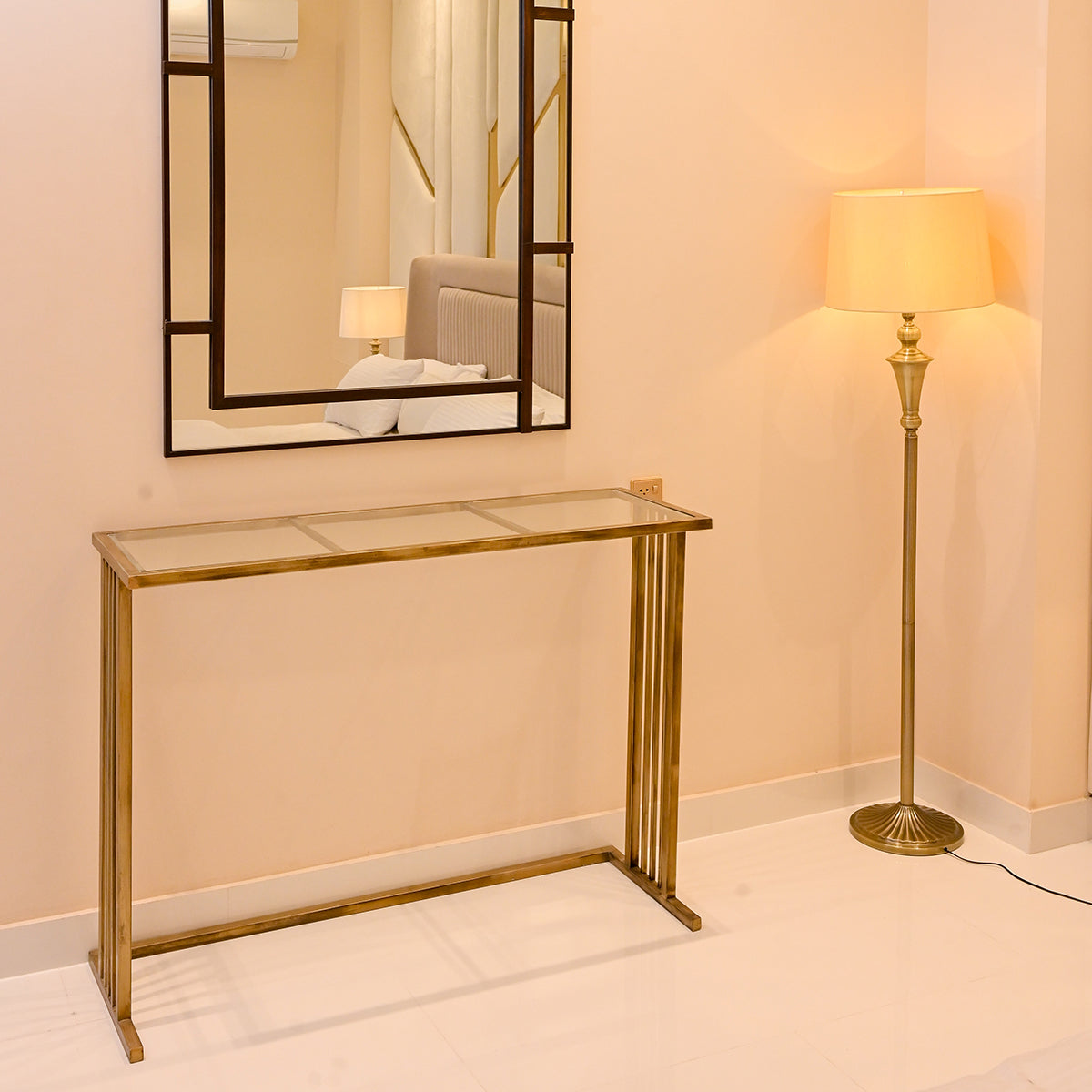Glass Top Console Table