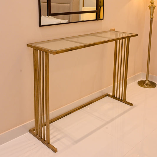 Glass Top Console Table