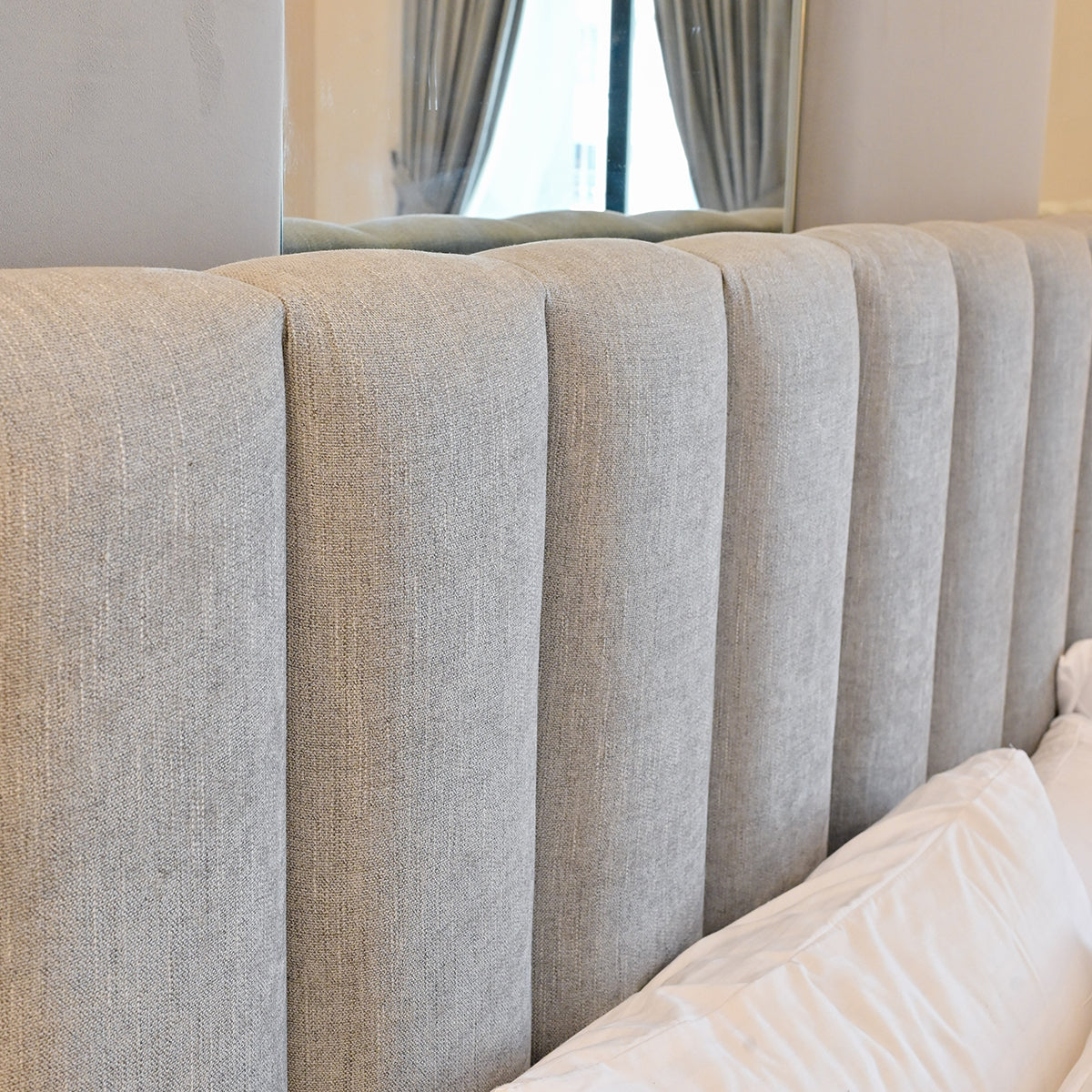 Wide Headboard Upholstered Bed