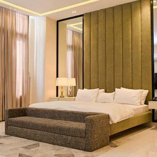 Upholstered Bed With Vertical Panels