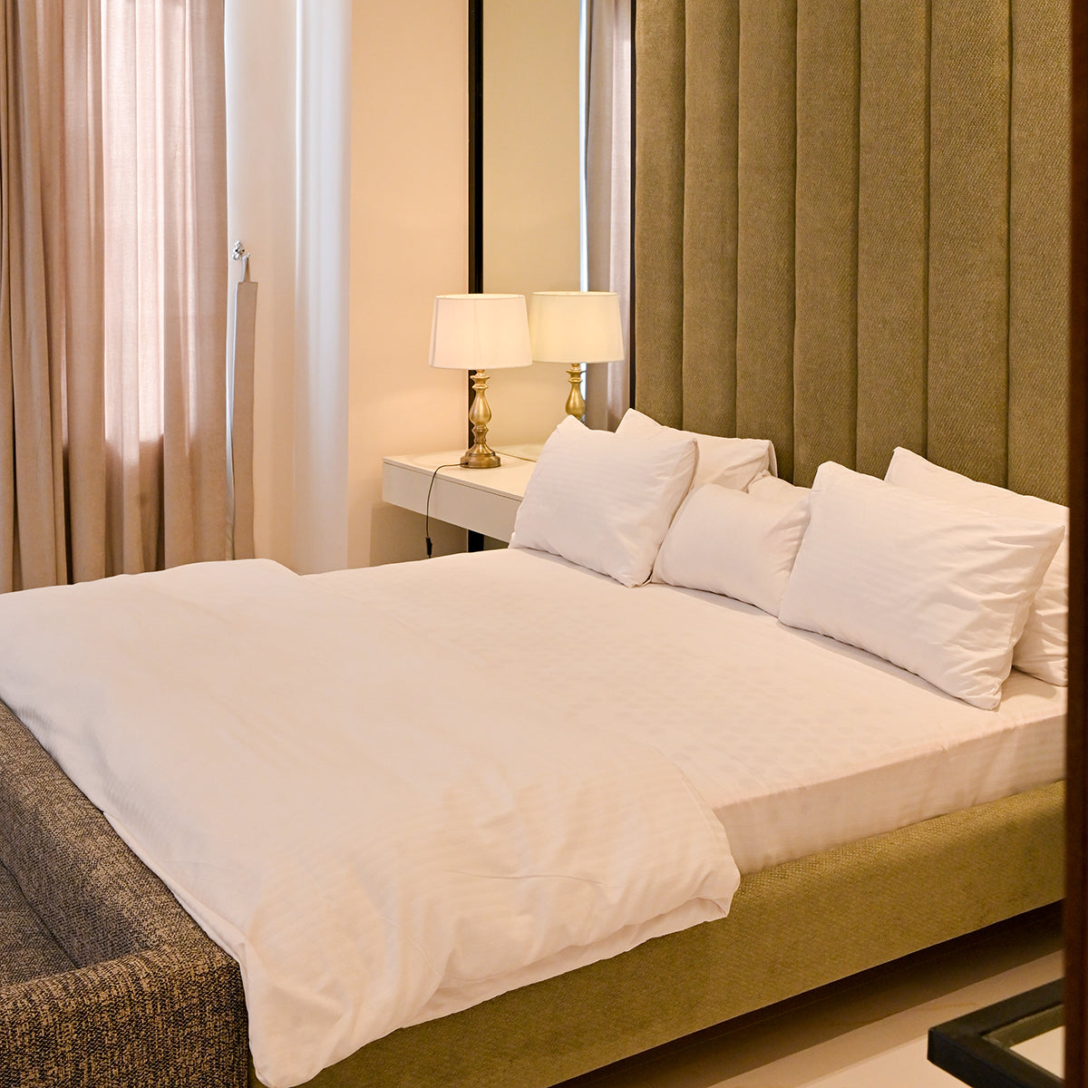 Upholstered Bed With Vertical Panels