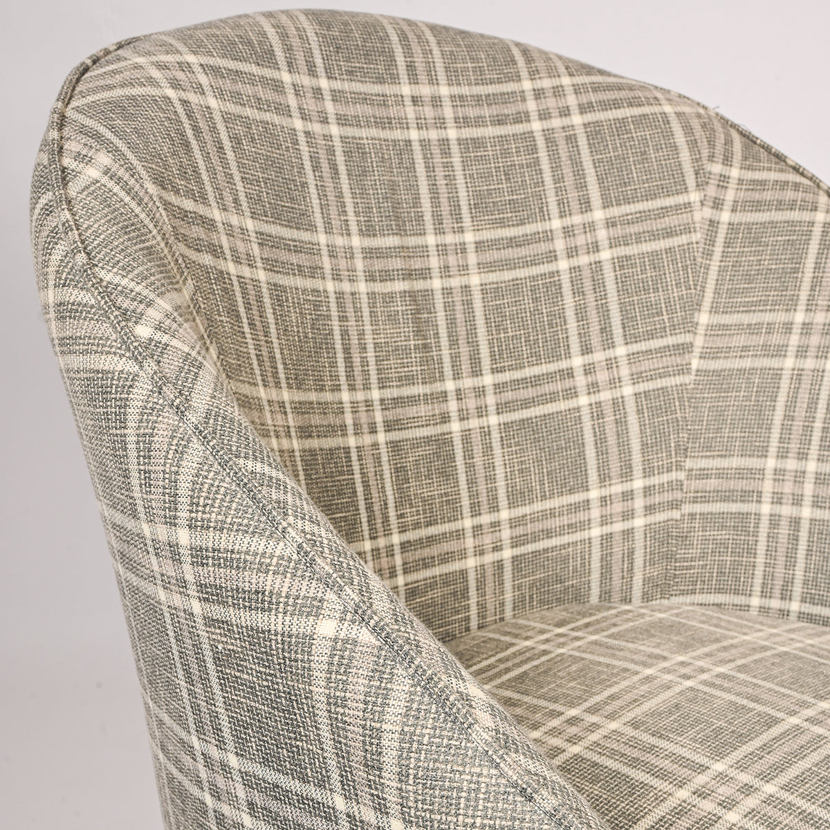 Checked Barrel Chair
