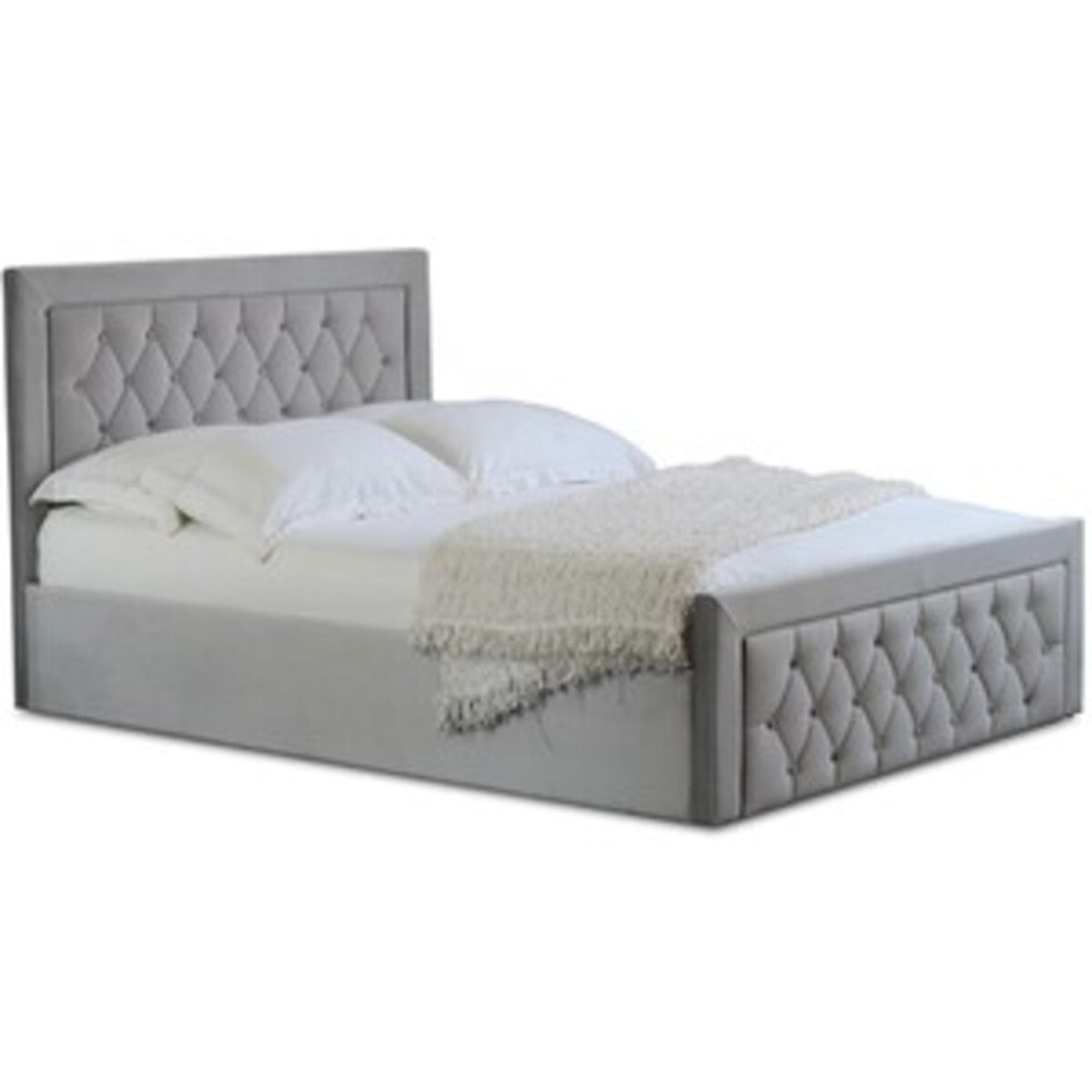 Velvet-Covered Upholstered Ottoman Bed