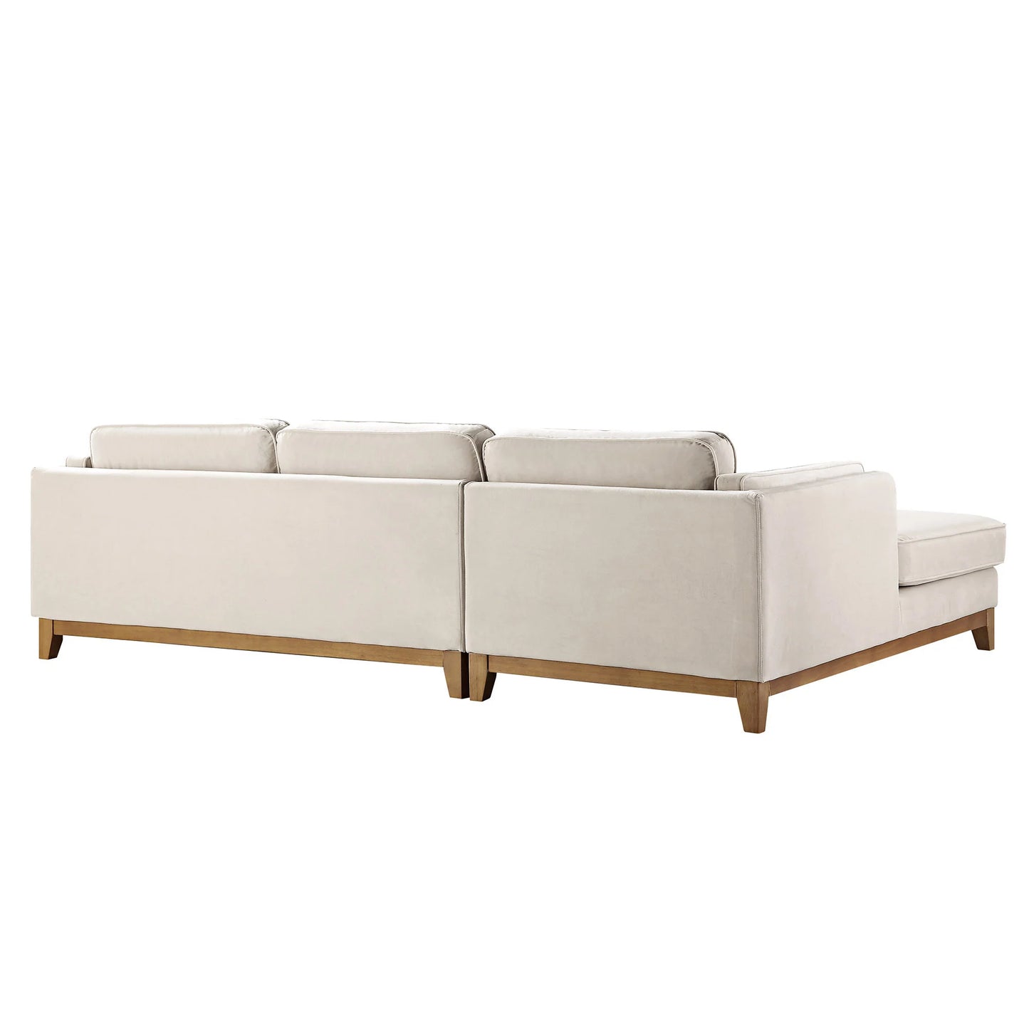Wooden Base Sectional With Chaise End
