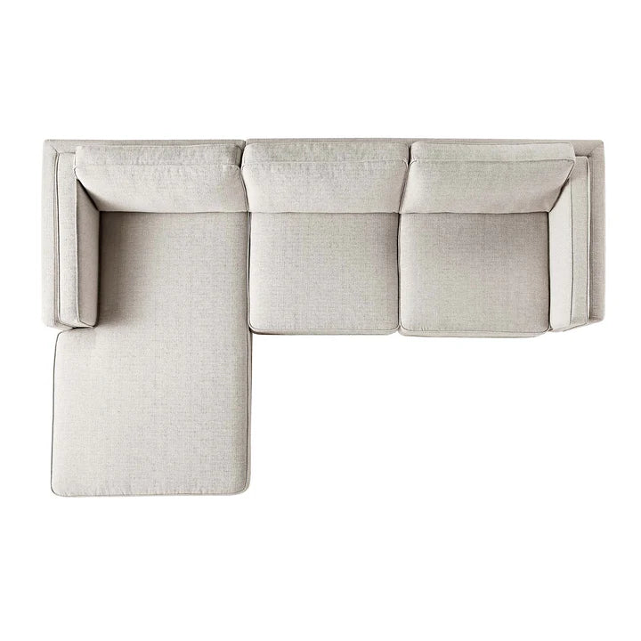 Wooden Base Sectional With Chaise End