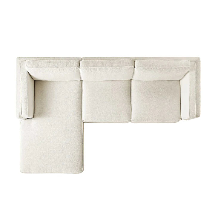 Wooden Base Sectional With Chaise End