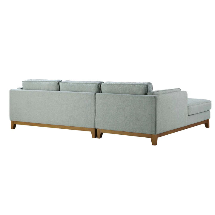 Wooden Base Sectional With Chaise End