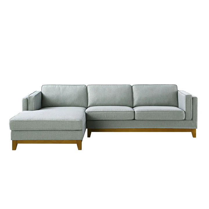 Wooden Base Sectional With Chaise End