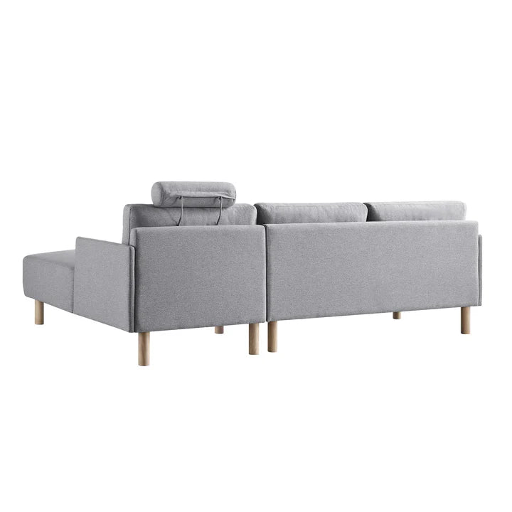 Wooden Sectional with Stool
