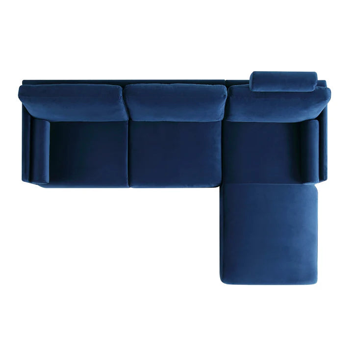 Wooden Sectional with Stool