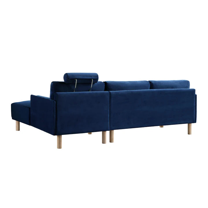Wooden Sectional with Stool