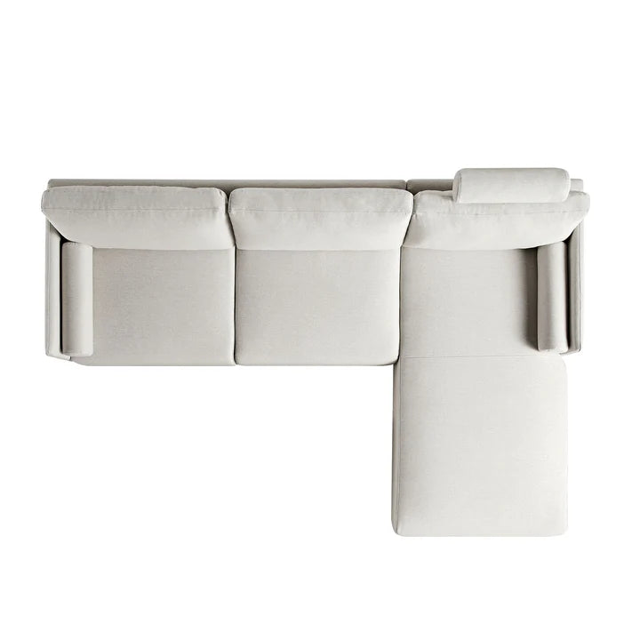 Wooden Sectional with Stool