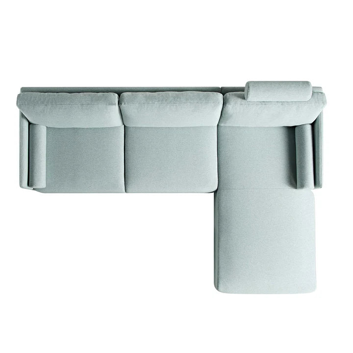 Wooden Sectional with Stool
