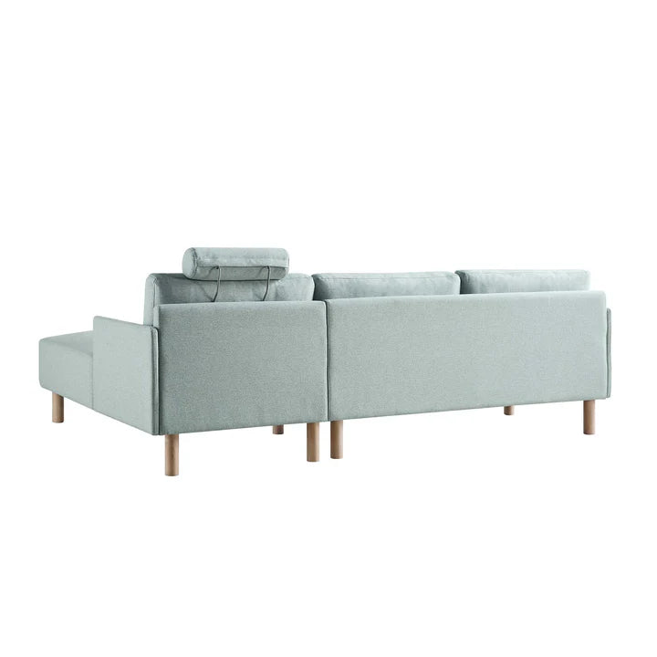 Wooden Sectional with Stool