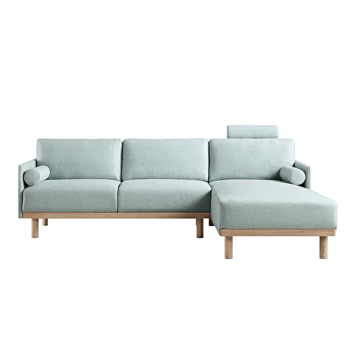 Wooden Sectional with Stool