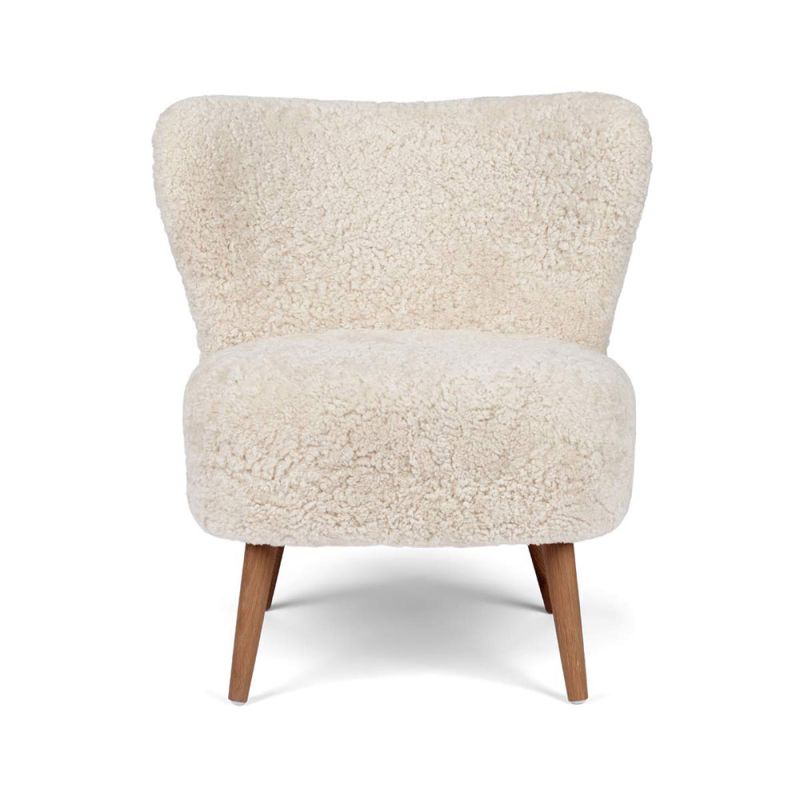 Lounge Chair With Sheepskin Upholstery