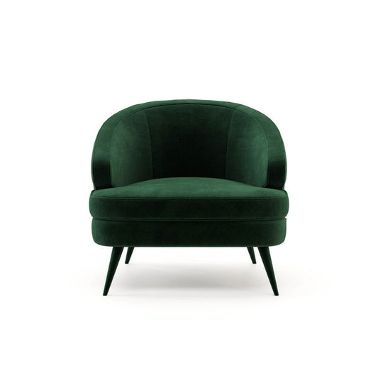 Barrel Chair With Tapered Metal Legs