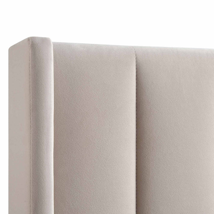 Wingback Silhouette Upholstered Bed