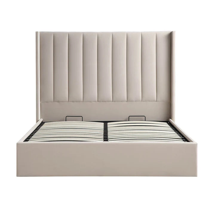 Wingback Silhouette Upholstered Bed