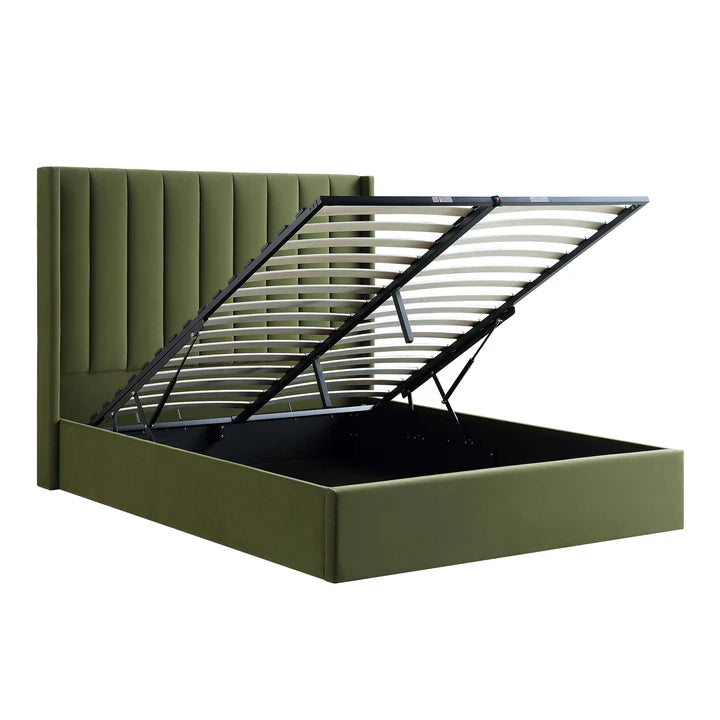 Wingback Silhouette Upholstered Bed